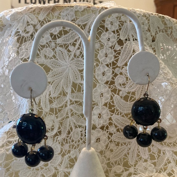 ZAD Fun beaded earrings BLACK SHAKER CHA CHA ear wires  2” long NWT FAB… - Picture 5 of 7